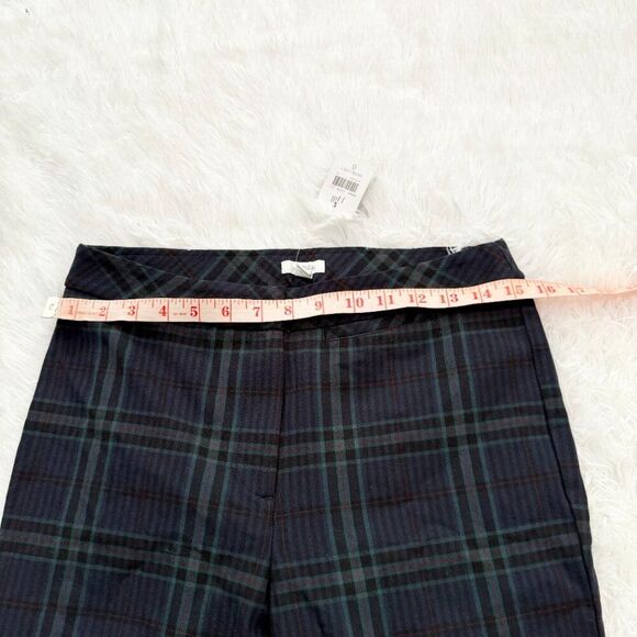 Women J Jill Premium Bi-Stretch Plaid Straight Leg Pants Blue and Green Size 6 - Picture 3 of 11